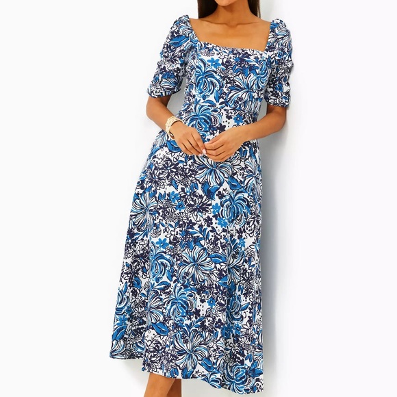 Lilly Pulitzer linen midi dress worn once! - Picture 1 of 3
